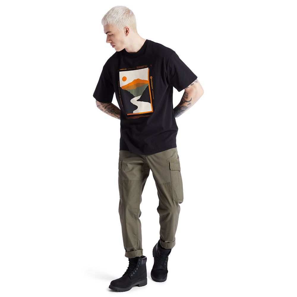 Camisetas Masculino - Timberland Ecoriginal Ek+ Short-Sleeve - QNFDU5390 - Pretas